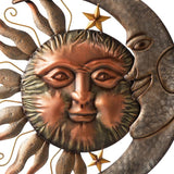 Glitzhome 36.25"H Metal Sun and Moon Yard Stake, Bronze Rustic Sun and Moon Garden Stake or Antique Wall Decor