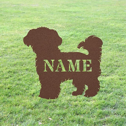 Personalized Maltipoo Copper Yard Statue Stake,Custom Maltipoo Dog Outdoor Garden Art Decor,Memorial Remembrance Sculpture for Yard Garden Porch Lawn Grassland Park Farm Flowerpot Decor.