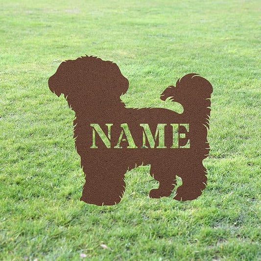 Personalized Maltipoo Copper Yard Statue Stake,Custom Maltipoo Dog Outdoor Garden Art Decor,Memorial Remembrance Sculpture for Yard Garden Porch Lawn Grassland Park Farm Flowerpot Decor.