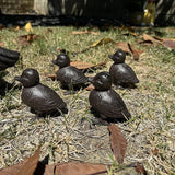 Rust Brown Cast Iron Duck Figurine (3.6" Tall) - Single Piece Vintage Style Decorative Ornament for Home, Garden, Shelf Decor HC6905