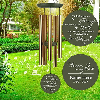 ASTARIN Personalized Memorial Wind Chimes, 30inch/36inch Memorial Wind Chimes, Custom Sympathy Gifts in Loving Memory of Dad/Mom, Condolences Wind Chime for Loss of Loved Ones(Produced in USA)