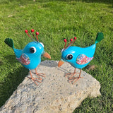 Blue Jay Garden Statue Metal Outdoor - Standing Bird Yard Art Sculpture, Lawn Ornament Decor for Patio Garden, Housewarming Birthday Gift for Her, Women