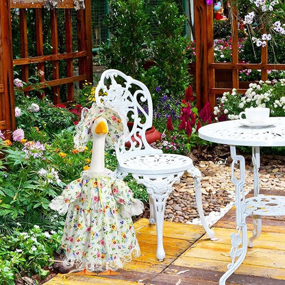 FuWeave Spring Goose Outfit Flower Porch Goose Clothes for 23" Large Statue Outdoor Patio Yard Lawn Art Decoration(Floral,23 inch)