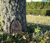 Lulu Decor 100% Cast Iron Miniature Fairy Door + 2 Windows with Glow in Dark Paint, Garden Ornament for Bottom of Trees (5-Inch)