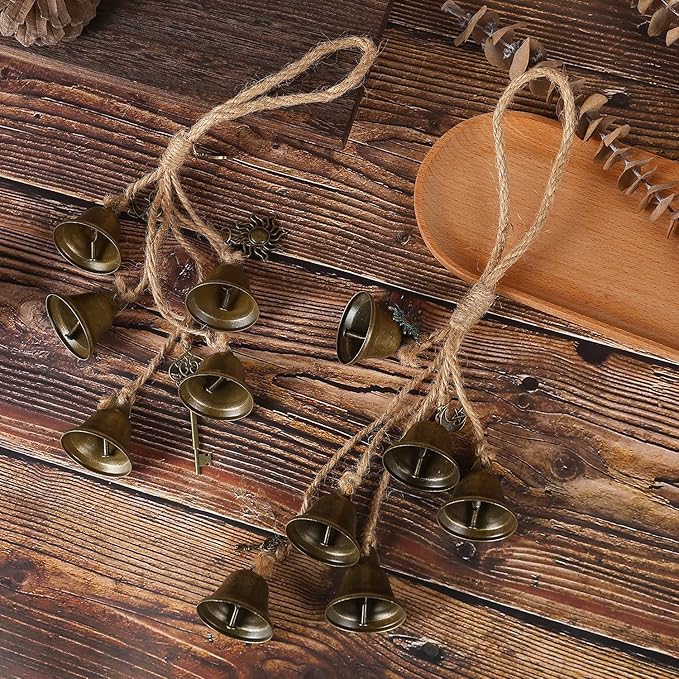 2 Pieces Witch Bells for Door Knob for Protection Handmade Decorative Door Hanging Bell Witch Wind Chimes for Boho Home Room Decor(Bees)