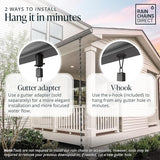 Rain Chains Direct - Square Link Rain Chain - 8.5 FT - Durable Black Powder-Coated Aluminum - Premium Rain Chains for Gutters