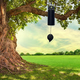 Wind Chimes for Outside Deep Tone, Large Metal Cylinder Memorial Wind Chimes Outdoor - Serenity Bell with Deep Resonance Outdoor Decor for Garden Patio Yard Porch - Black