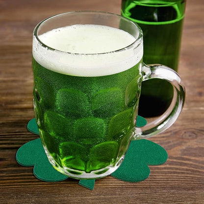 Whaline 24 Pcs Felt Hanging Shamrock St. Patrick's Day Lawn Decorations Indoor Outdoor Irish Clover Sign Decor for St. Patrick's Day Party Spring Holiday Ornaments