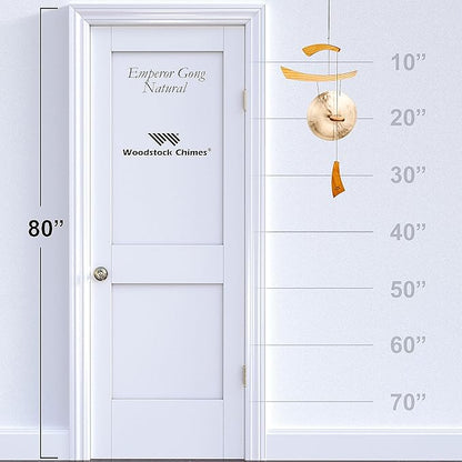 Woodstock Wind Chimes for Outside, Outdoor Decor, Patio and Garden Decor for Outside, Front Porch Decor Wind Gong Style Wind Chimes (34") Emperor Gong Medium Natural Christmas/Hanukkah Gifts (EGC)