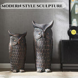 Wallowa Large Outdoor and Indoor Statue, 40"-32" inches Garden Sculptures & Statues, Faux Stone Owl Sculpture Set of 2, Garden Decoration, Large Free Standing Statue for Living Room, Porch, Backyard