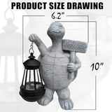 Solar Turtle Garden Outdoor Statues,Resin Turtles Figurine Decorations with Solar Lights Lantern, Outdoor Turtle Art Decor for Lawn,Yard, Unique Housewarming Gift for Garden Home
