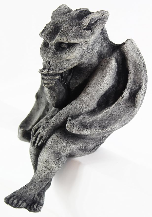 Sitting Gargoyle Concrete Halloween Statue Cement Igor French Sculpture European Cast Stone Figure All Weather Statuary Garden Statue Art