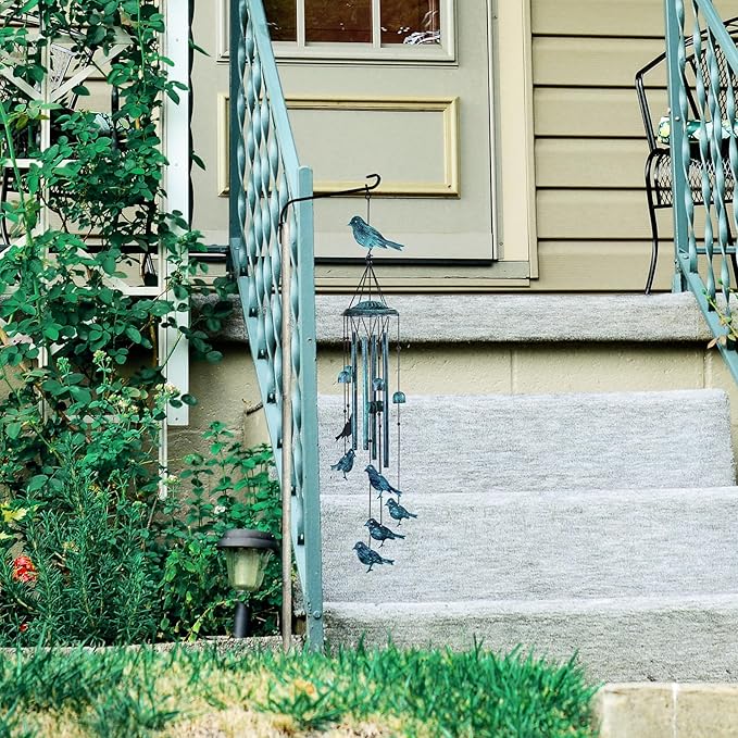LESES Wind Chimes for Outside, Bird Outdoors Wind Chimes with 4 Aluminum Tubes, 35" Sympathy Windchimes Outdoors Clearance Home Garden Patio Decor, Unique Memorial Gifts for Mom Grandma