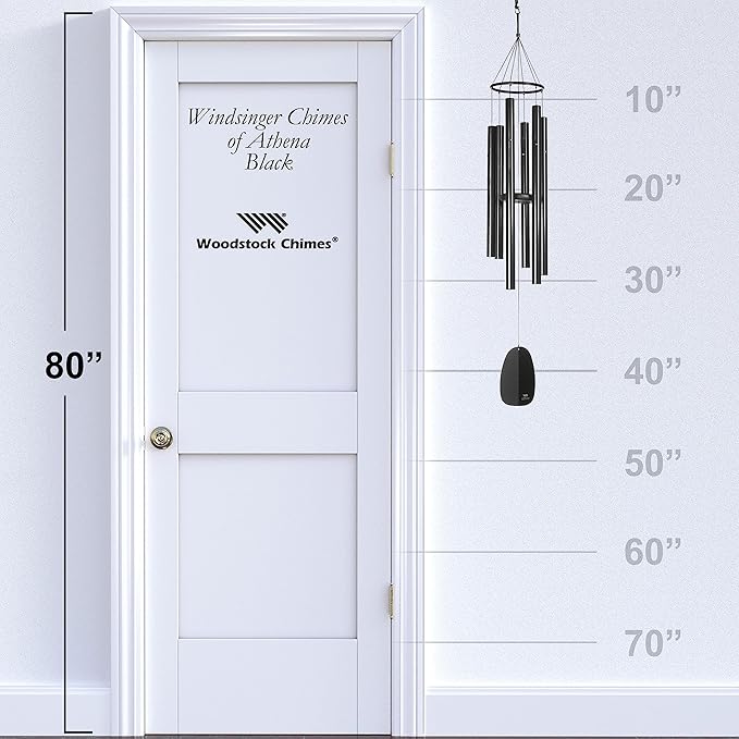 Woodstock Chimes Signature Collection, Windsinger Chimes of King David, 88'' Black Wind Chimes for Outdoor, Patio, Home or Garden Décor (WWKB)