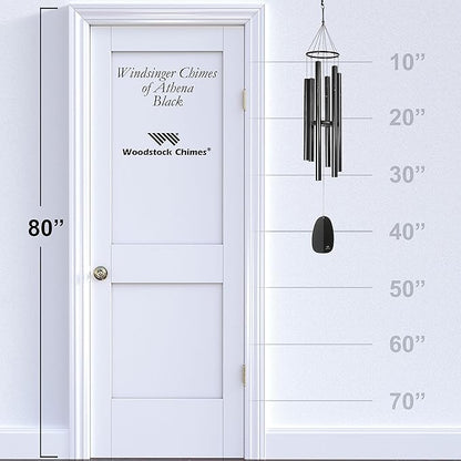 Woodstock Chimes Signature Collection, Windsinger Chimes of Orpheus, 54'' Black Wind Chimes for Outdoor, Patio, Home or Garden Décor (WWOB)