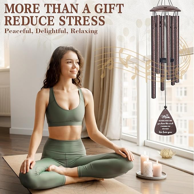 Mothers Day Gifts for Mom, 32" Bronze Wind Chimes, Mom's Birthday Gifts from Daughter Son, Mother in Law Gift, Best Mom Ever Gift for Mother's Day Birthday Christmas, Home Decor