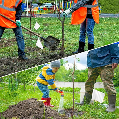 IKAYAS 4 * 5 * 15 Inch PVC Small Lawn Marking Flags - 50 Pack Garden, Survey and Irrigation Yard Markers