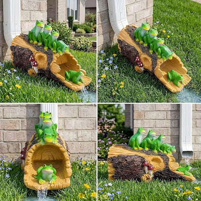 Funny Frog Gutter Downspout Extender Statue, Garden Animal Decor Gutter Extension, Splash Block, Eco-Friendly Resin, Outdoor Decor Sculpture, Gutter Diverter Rain Perfect for 3"x4" Downspout