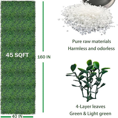 ODTORY Artificial Ivy Privacy Fence Wall Screen: 40X160 in(45 sqft) UV-Anti Faux Boxwood Roll Panels Greenery Backdrop Ivy Vine Leaf Hedges Fence Panels for Indoor Outdoor Green Wall Decor
