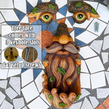 Mood Lab Tree Face Decor - Outdoor Bird Feeder with Acorns - Old Man Tree Face Garden Hugger Decoration