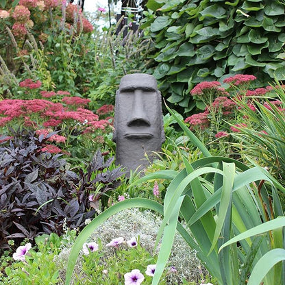 EMSCO Group Easter Island Head Statue – Natural Granite Appearance – Made of Resin – Lightweight – 28” Height