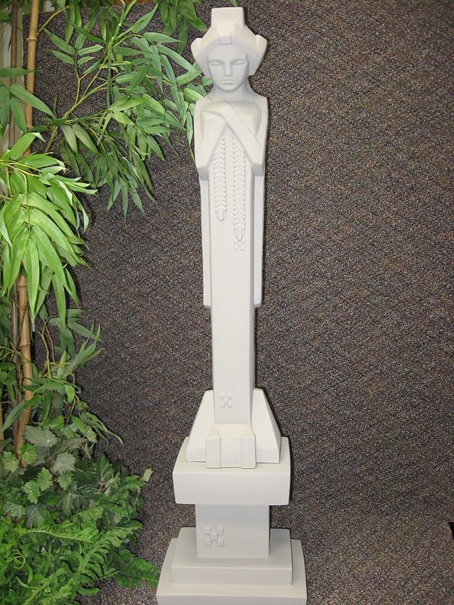 Frank Lloyd Wright Midway Gardens Sprite Sculpture and Matching Pedestal Collectible Statue - 42" H - Authorized Reproduction - Cast Stone