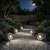Candieslife Solar Garden Rock Lights Outdoor - IP65 LED Waterproof Solar Spotlight, Solar Powered Landscape Lights Decorative Garden Stone Light for Pathway, Walkway, Yard, Patio (4 Pack)
