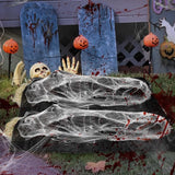 2 Sets Halloween Hanging Cocoon Corpse, 64'' Bloody Inflatable Cocoon Outdoor Decoration Set with Bandage, Scary Dead Body Prop Decor for Outdoor Halloween Party House Yard (Black)