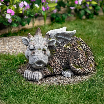 Northlight Sleeping Dragon Outdoor Garden Statue - 14.25"