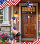 CoTa Global USA Flag Star Wind Chime - American Flag Patriotic Indoor or Outdoor Windchime Home Decor with Hanging Bells, Handcrafted Glass and Metal Wind Chimes for Yard, Garden, Porch - 24 Inch