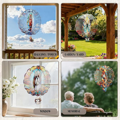 Owl Wind Spinners Outdoor - 3D Metal Garden Hanging Decor Kinetic Spinning Yard Art Ornaments Indoor Home Sculpture Patio Backyard Decoration Christmas New Year Gifts for Women Mom Grandma