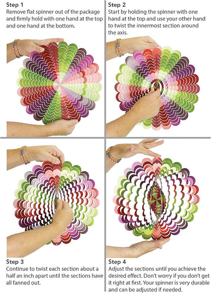 Dawhud Direct Rainbow Spiral Kinetic Wind Spinner for Yard and Garden Wind Spinner Outdoor Metal Large Hanging Rainbow Decor 3D Garden Art Wind Sculpture Spinners Kinetic Art Lawn Ornaments