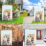 Cat Garden Flag Vertical Double Sided 12x18inch Small Cute Cat Garden Flag for Outside Farmhouse Seasonal Holiday Yard Decor