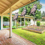 4PCS Hanging Flat Fake Owl to Keep Pigeon Away from Balcony Garden Owls with Reflective Tape Plastic Owl to Scare Woodpecker Squirrel for Tree Outdoor House Outsider Yard Window Patio Porch