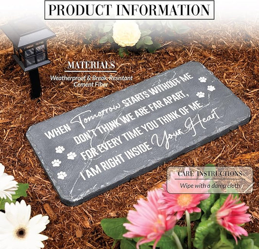 Pavilion Gift Company 25312 Pet Memorial-16" x 7.75" Garden Stone, Gray, White