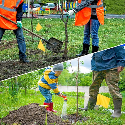 IKAYAS 4 x 5 x 15 inch Yellow PVC Small Marking Flags - Pack of 50, Ideal for Lawn, Garden, Survey and Irrigation