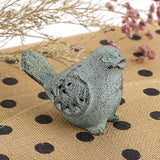 OwnMy 2PCS Cast Iron Green Bird Sculptures - Outdoor & Indoor Small Birds Statues, Hollow Carved Bird Figurines Ornaments Decorative Animal Figurines for Garden Patio Home Decors