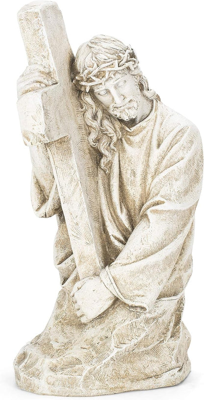 Joseph's Studio by Roman, Jesus Holding a Cross Garden Statue, Religious Outdoor Decor