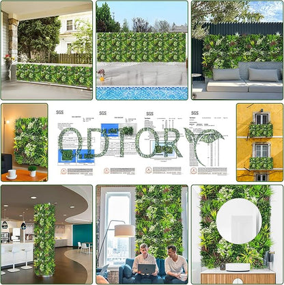 ODTORY Artificial Plant Wall Panels: 60"×120" UV-Anti Faux Grass Wall Backdrop Boxwood Ivy Fence Privacy Screen Fake Greenery Leaf Hedge for Outdoor,Indoor,Garden,Backyard and Home Decor