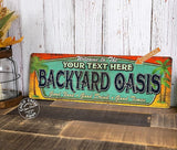 Personalized Backyard Oasis Sign Patio Décor Poolside Paradise Welcome Sign Barbecue Family Room Gift 106182002003