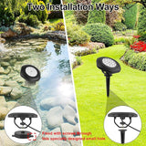 RGBW Pond Lights with Timer, 18 LED Super Bright Underwater Submersible Fountain Lights Color Changing Spotlights, Remote Control IP68 Waterproof for Fish Aquarium Tank Garden Pool (Set of 5)