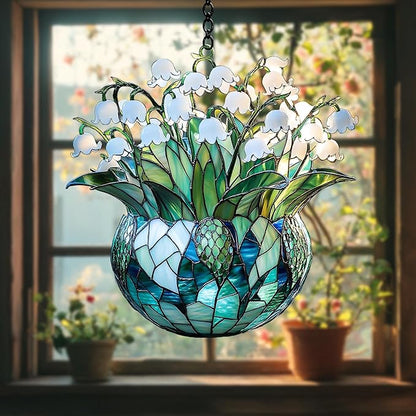 Lily of Valley Acrylic Suncatcher Sun Catchers Indoor Windown Suncatchers for Windows Hanging Christmas Suncatchers Window Decor Outdoor Suncatcher