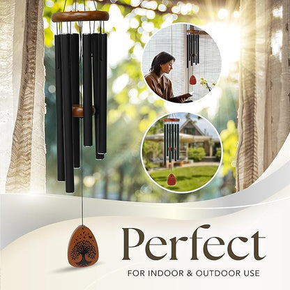 Sympathy Wind Chimes 37 inches Funeral Gift with Premium Packaging and Sympathy Card Memorial for Loss of a Loved One, Outdoor Bereavement Mom Dad Family