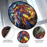 Stained Glass Window Hanging, Horse Sun Catchers Diamond Glass Panel Hangings Abstract Suncatcher Decor for Birthday for Women, Men, Wife, Aunt, and Mom 9.8 in