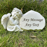 Personalized Garden Angel Statue Sympathy Gift Human Memorial Gifts, in Memory of Loved One, Bereavement Gifts, Custom Grave Markers Cemetery Stones Remembrance Stones Memorial Plaques