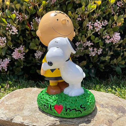 Peanuts® Charlie Brown & Snoopy Hugs Everyday Outdoor Garden Statue, 8" Tall, Officially Licensed Peanuts® Product…