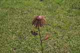 Metal Rustic and Colorful Flower Stakes Ranging from 9.5 to 36 Inches Tall (Coneflower Stake 30" Tall, Naturally Rusted)