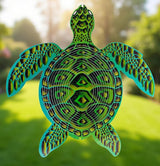 ISEO® Turtle Wind Spinner for Yard and Garden, Hanging Outdoor Decor, Yard Art, Porch and Patio Decorations, Metal Wind Spinners Outdoor, Weather Resistant, 12”
