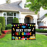 Class of 2026 Kindergarten Grad Yard Sign - Next Stop 1st Grade Graduate Lawn Sign with Stake Congrats Graduation Decorations Colorful Graduation Party Favors Supplies for Outdoor Photo Booth Props