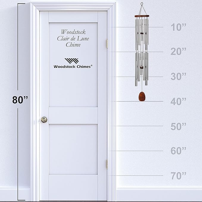 Woodstock Chimes Signature Collection, Woodstock Clair de Lune Chime, 40'' Famous Melodies Wind Chimes for Outdoor, Patio, Home or Garden Décor (WCDL)